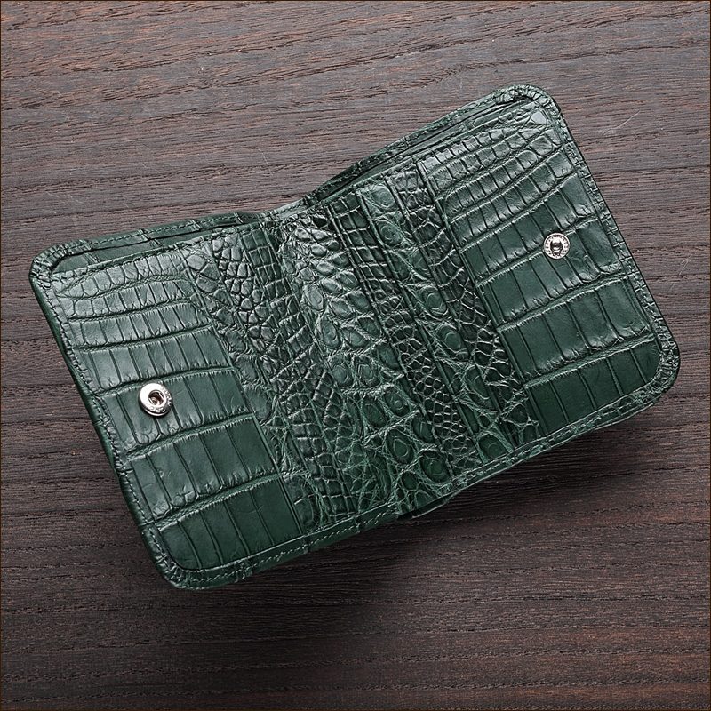 クロコダイル革内側クロコダイル 二つ折り クロコダイル 財布